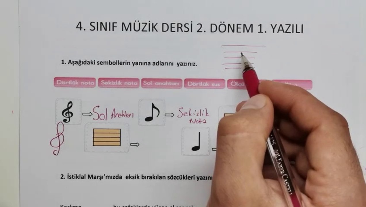 4.Sınıf Müzik Dersi 2.Dönem 1.Yazılı Soruları ve Çözümü 2023  (%99 Çıkabilir )