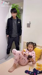 Adorable Energetic Kid Enjoying fun and laugh