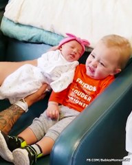 Funny Big Brothers Meet Newborn Baby