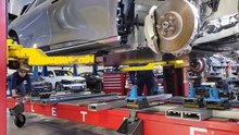 Lucid Air on Celette bench rear accident repair with Cameleon