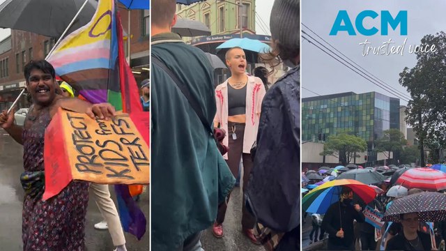Trans, gender diverse people and allies gather in Newtown for protest of rights