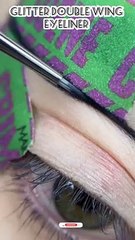 Glitter Double Wing Eyeliner #dmshorts #shorts #eyemakeup