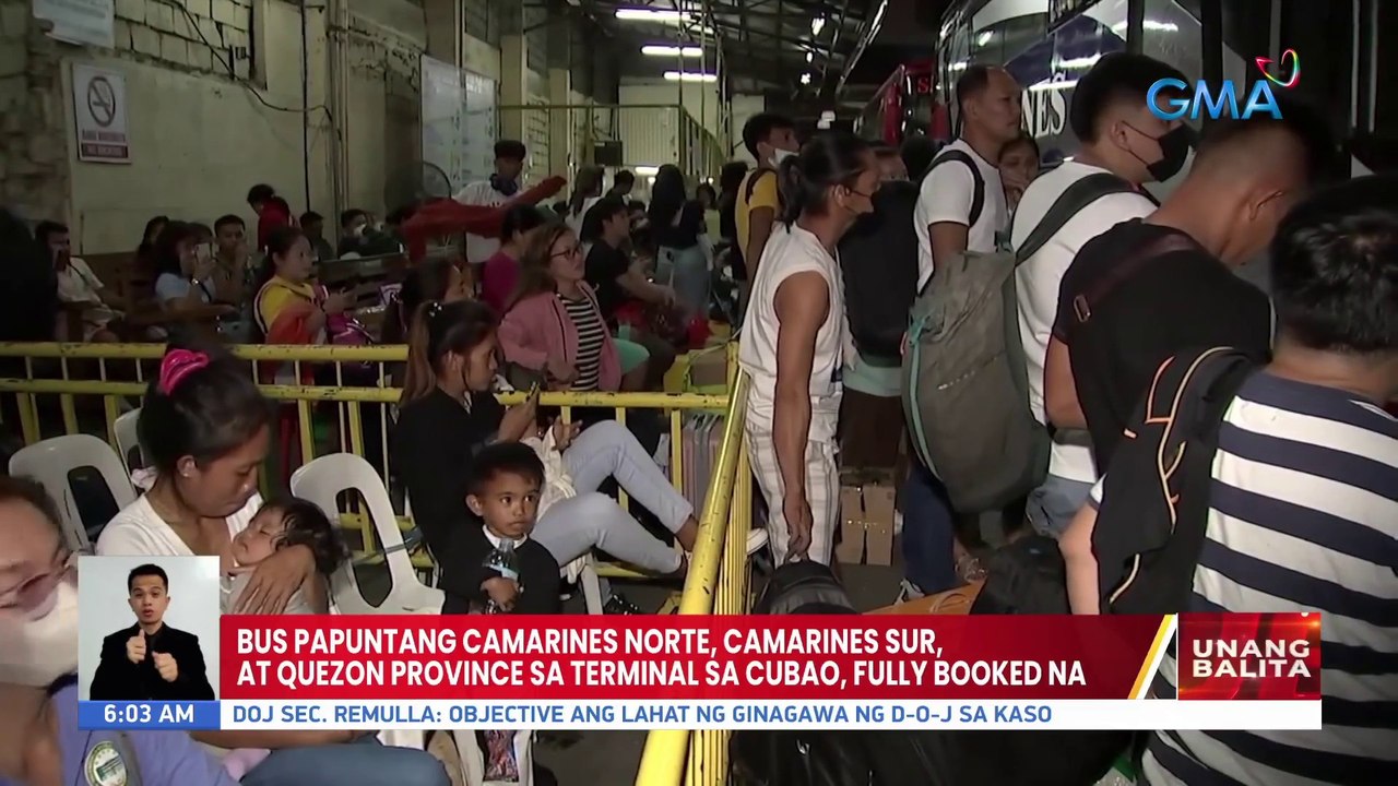 Bus papuntang Camarines Norte, Camarines Sur, at Quezon Province sa terminal sa Cubao, fully booked na | UB