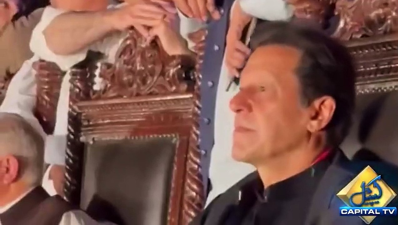 Ex PM Imran Khan Singing Qawali During PTI Jalsa Peshawar - Capital Tv