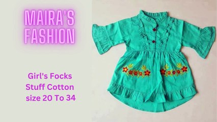 beautiful short lawn cotton baby frock design 2023