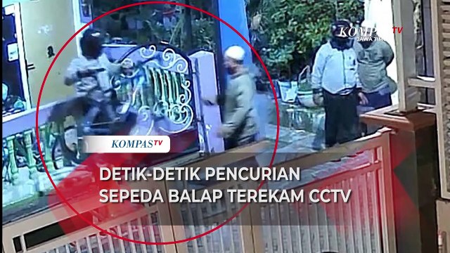 Detik-Detik Aksi Pencurian 2 Maling Gondol Sepeda Balap di Jetis Wetas Surabaya