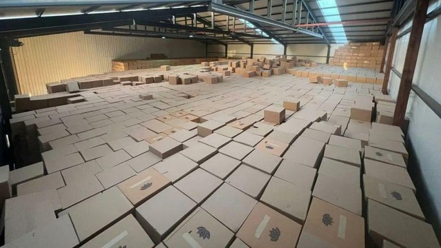 İzmir'de 672 milyon 490 bin adet bandrolsüz makaron ele geçirildi