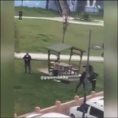 Yabancı uyruklu iki grup İstanbul'un göbeğinde satırlarla birbirine gird i