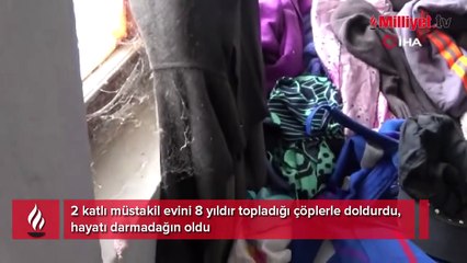 2 katlı müstakil evini 8 yıldır topladığı çöplerle doldurdu! Hayatı darmadağın oldu