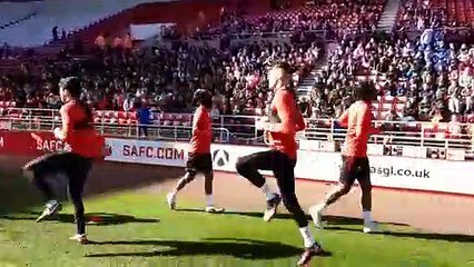 Download Video: The Sunderland players take part in an open training session in front of fans at the Stadium of Light.