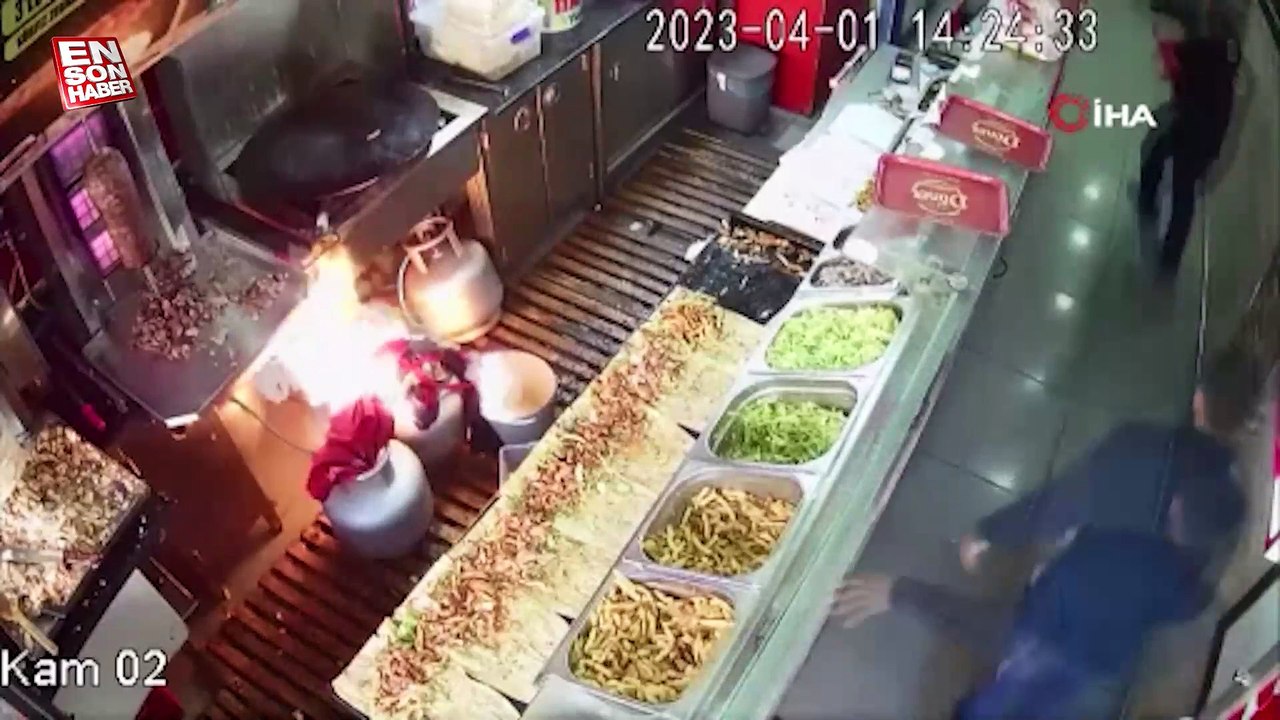 Adıyaman’da tüp değişimi esnasında korku dolu anlar kamerada