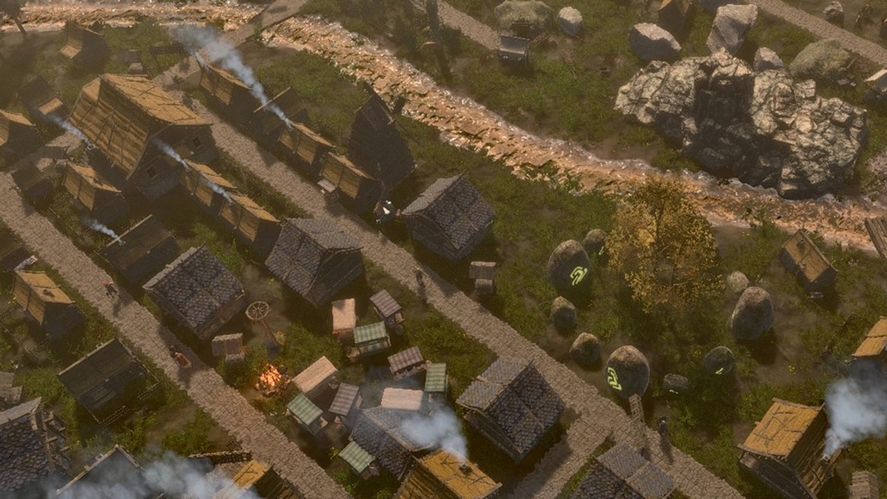 Grimgrad: So sieht eine voll ausgebaute Siedlung im Aufbauspiel aus