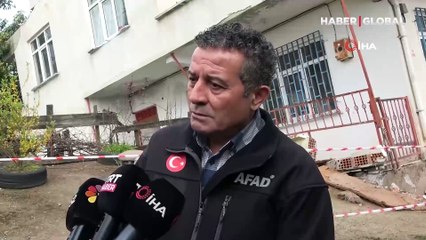Ordu'da heyelan: Bir bina yan yattı!