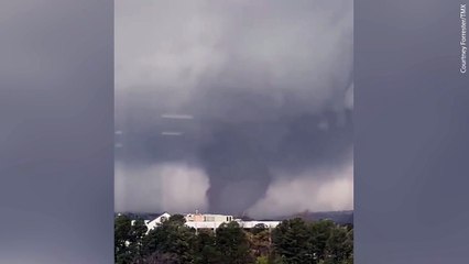 Footage shows large tornado near Little Rock, Arkansas