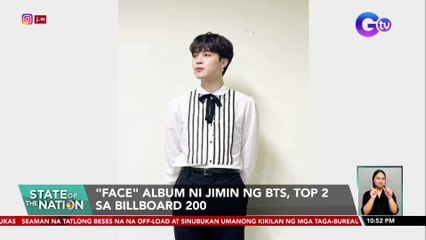 "Face" album ni Jimin ng BTS, Top 2 sa Billboard 200 | SONA