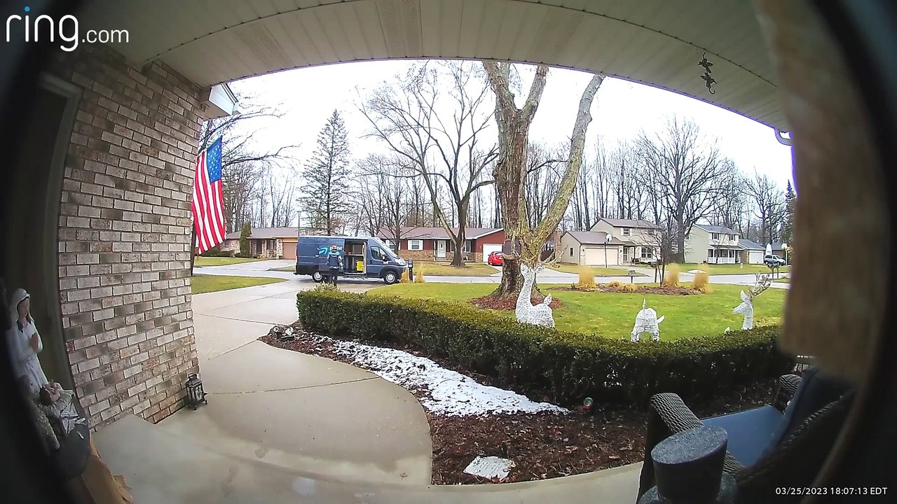 Delivery Driver Fixes And Salutes Flag