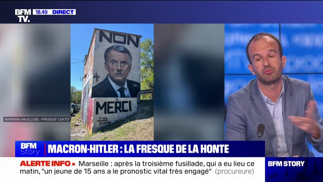 Manuel Bompard (LFI) sur la fresque représentant Macron en Hitler: Nous avons le droit à la satire en France