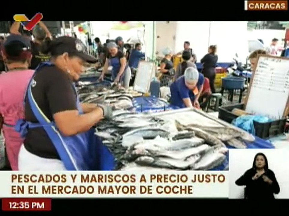 Operación Venezuela Come Pescado expende pescados y mariscos a precio justo en el Mercado de Coche
