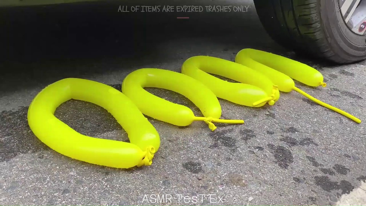 Experiment Car vs Water Balloons | Crushing crunchy & soft things by car! HardeTesT ASMR