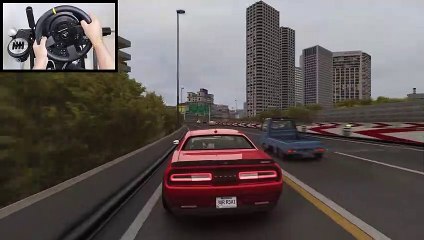 Dodge Demon Swerving Through Traffic - Assetto Corsa _ Thrustmaster TX