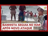 Bombeiros precisam retirar homem à força do mar após novo ataque de tubarão em Pernambuco