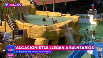 Vacacionistas disfrutan de los balnearios de Ajacuba, Hidalgo