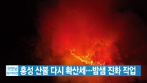 [YTN 실시간뉴스] 홍성 산불 다시 확산세...밤샘 진화 작업 / YTN