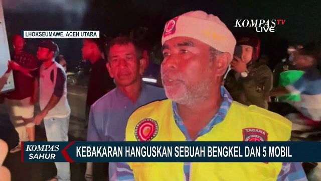 Kebakaran Bengkel di Kota Lhokseumawe, 5 Unit Mobil Ludes Dilahap Si Jago Merah!