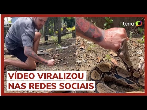 Influenciador se deixa ser picado por jiboia para mostrar que bafo da serpente não necrosa