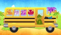 WHEELS ON THE BUS GO ROUND AND ROUND - Dinosaurs Nursery Rhyme Song