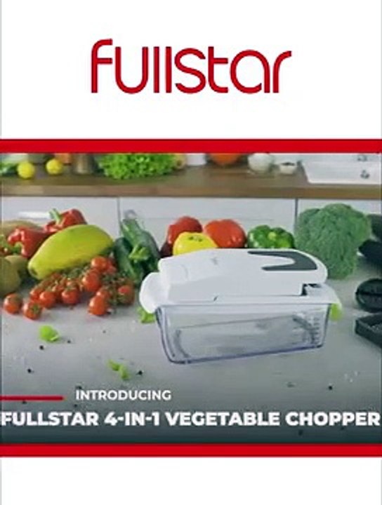 Fullstar Vegetable Chopper - Spiralizer Vegetable Slicer - Onion Chopper with Container - Pro Food Chopper - Black Slicer Dicer Cutter - 4 Blades Home & Kitchen