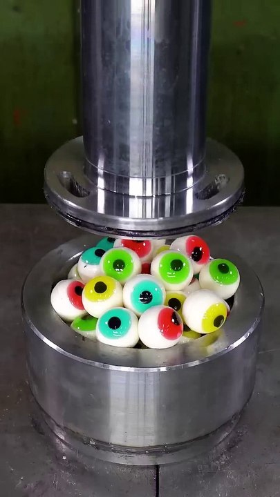 Crushing Candy Eyes With Hydraulic Press  #hydraulicpress #crushing #satisfying #viral