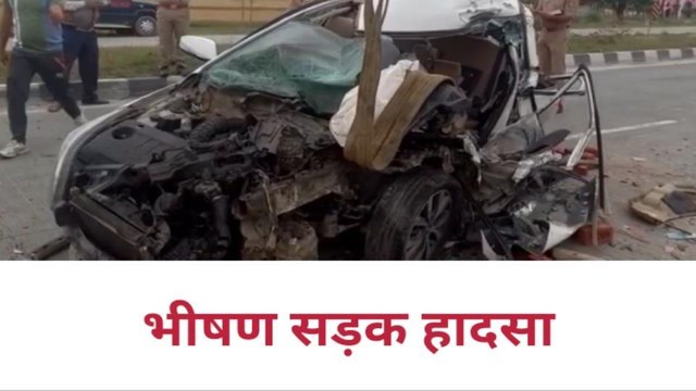 बिजनौर: बेकाबू कार ईंटों से भरी ट्रैक्टर ट्राली में घुसी, एक की मौत 6 घायल
