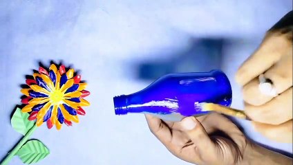 Beautiful bottle painting design_Craft bottle Art' Design_home decor ideas