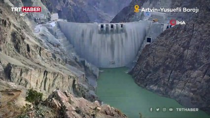 Yusufeli Barajı'nda suyun yükselişi böyle görüntülendi