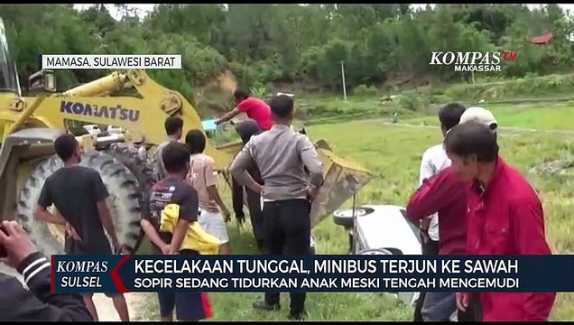 Kecelakaan Tunggal, Minibus Terjun Ke Sawah