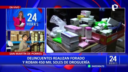 Download Video: San Martín de Porres: hacen forado y roban 450 mil soles en medicamentos