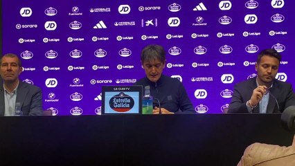Pacheta en la rueda de prensa de despedida como técnico del Real Valladolid