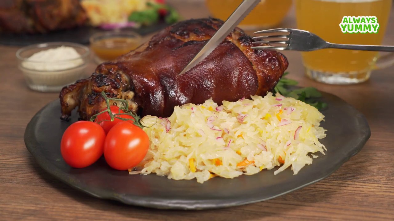 Traditional German Eisbein Roasted Pork Knuckle. Recipe by Always