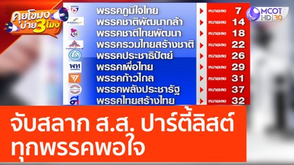 จับสลาก ส.ส. ปาร์ตี้ลิสต์ ทุกพรรคพอใจ (4 เม.ย. 66) คุยโขมงบ่าย 3 โมง