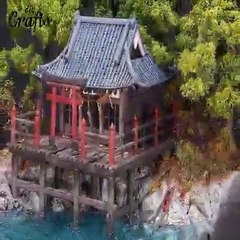 DIY Forgotten shrine and guardian diorama crafts thalassophobiaAquaphobiaCryptidCreatureResinart