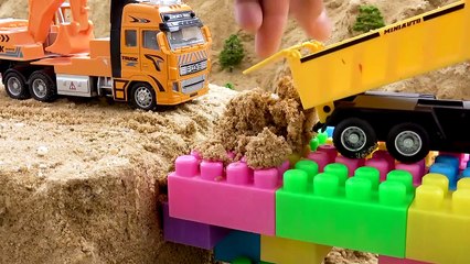 Collection funny videos toy bridge construction vehicles