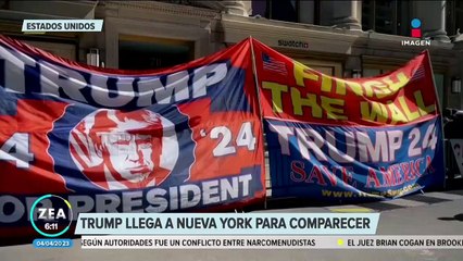 Donald Trump llega a Nueva York para comparecer
