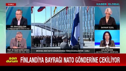 Finlandiya Bayrağı NATO gönderine çekildi