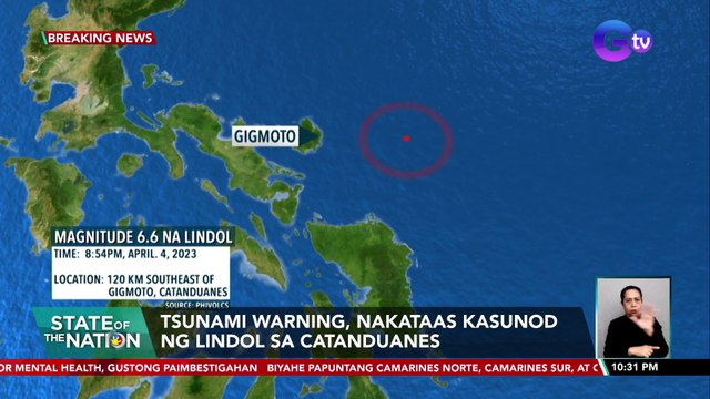 Tsunami warning, nakataas kasunod ng lindol sa Catanduanes | SONA