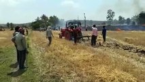 What happened that wheat stubble got burnt in the field