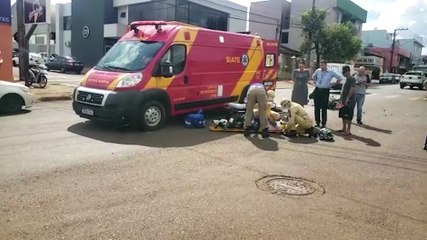 Motociclista fica ferido em acidente de trânsito na Rua Rio da Paz