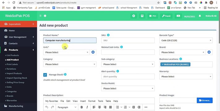 Manufacturing Module_ Point Of Sale software (POS) _ POS for super store and Retail Store