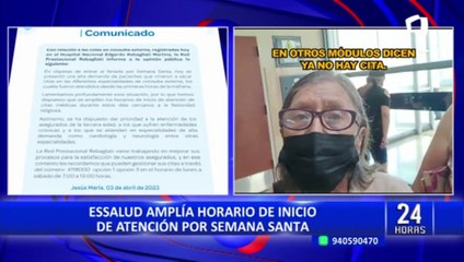 Essalud ampliará su horario de atención por Semana Santa