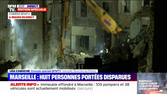 Immeuble effondré à Marseille: les pompiers progressent dans les gravats, pour retrouver d'éventuelles victimes
